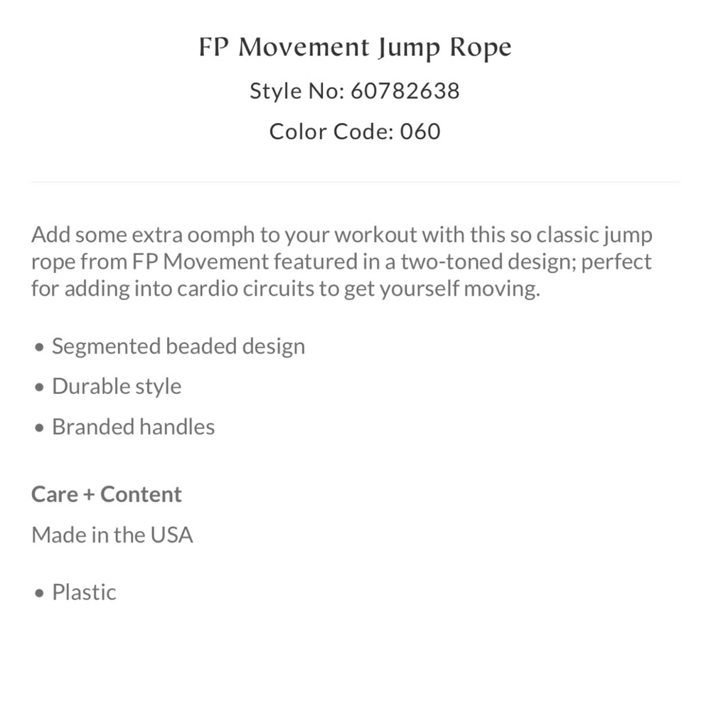 NWT Free People Movement Jump Rope - Picture 2 of 4